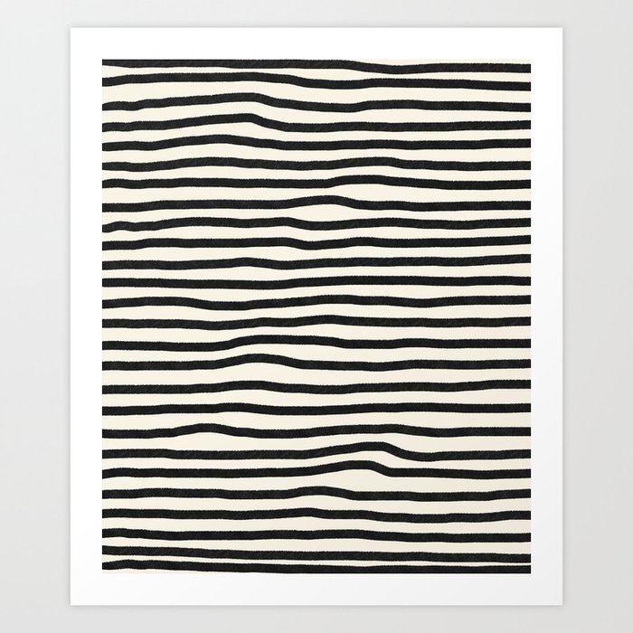 Trippy Lines Black & White Art Print