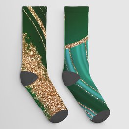 Abstract Luxury Emerald Marble  Socks