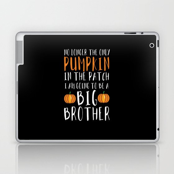 Thanksgiving Pumpkin Brother Baby Pregnancy Reveal Laptop & iPad Skin