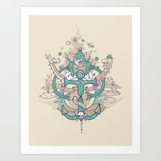 A happy caterpillar, amongst other things Art Print