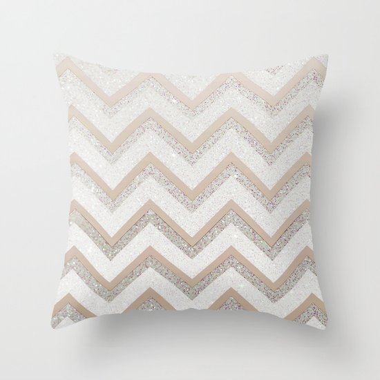NUDE CHEVRON Throw Pillow