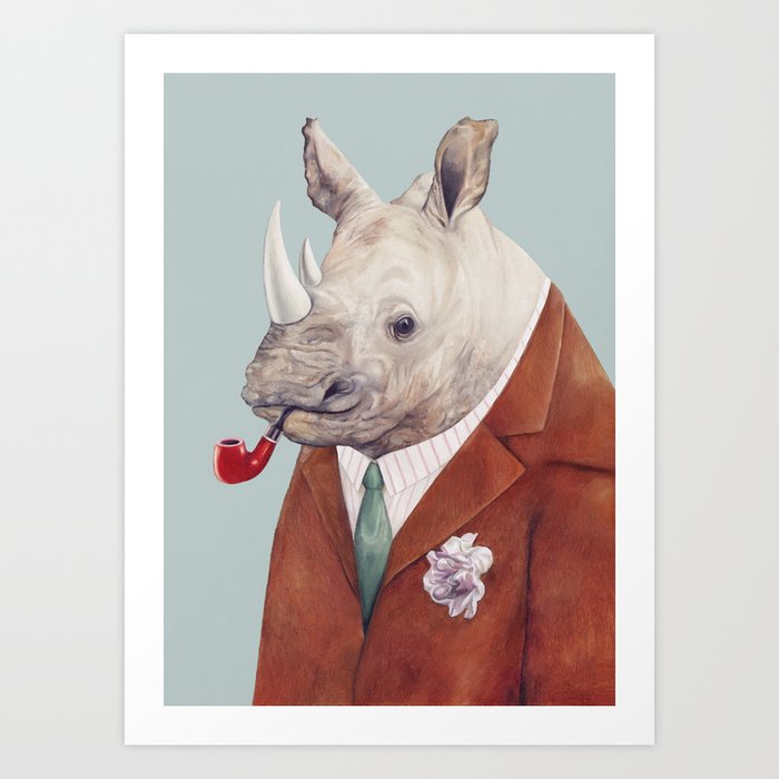 Rhino Art Print By Animalcrew Society6