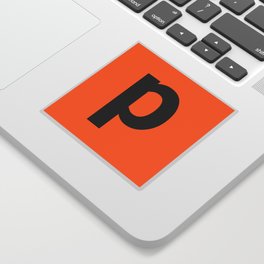 letter P (Black & Orange) Sticker