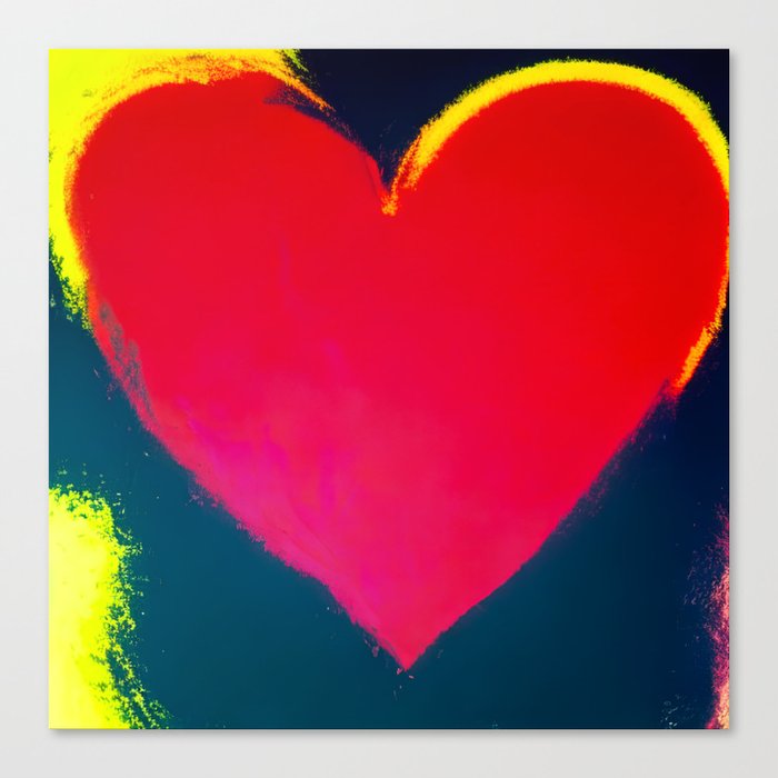 Red Heart  - Pop Art Style Canvas Print