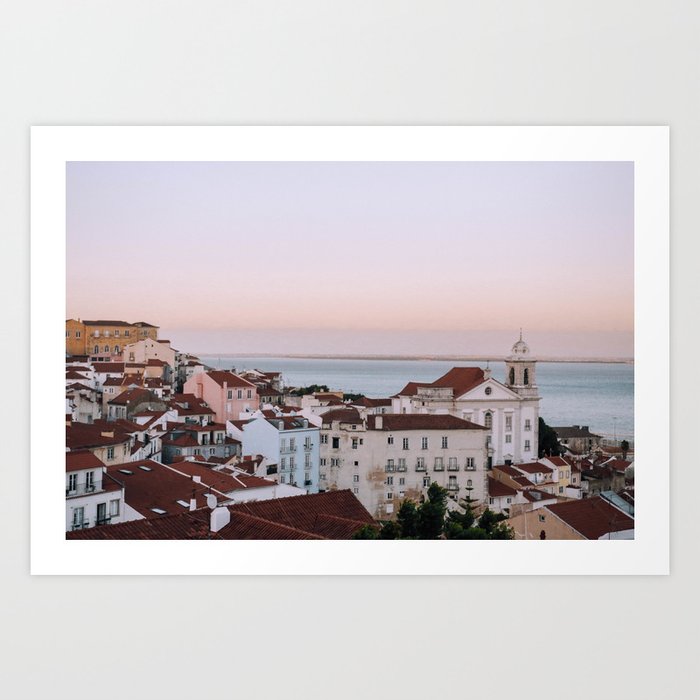 Sunset in Lisbon Art Print