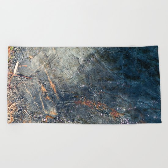 Water, Iron & Stone (Fallen Leaf Lake, California) Beach Towel