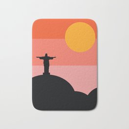 Rio De Janeiro Bath Mat | Coast, Sugarloafmountain, Christ, Mountain, Soccer, Brazil, Retro, Rio, Southamerica, Christtheredeemer 
