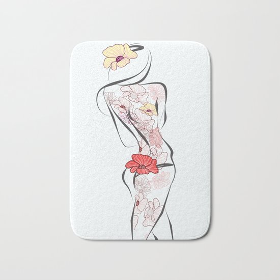 Flowers girl Bath Mat