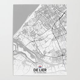 De Lier, Netherlands - Light City Map Poster