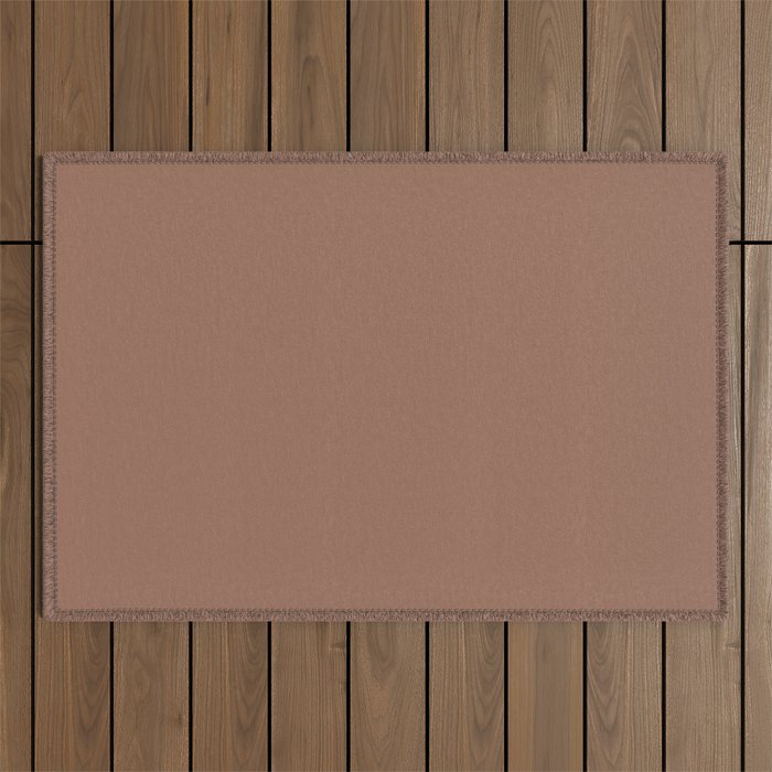 Dark Reddish Brown Solid Color Pairs PPG Prairie Fire PPG1071-6 - All One Single Shade Hue Colour Outdoor Rug