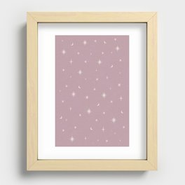 Starry night pattern Burnished Lilac Recessed Framed Print
