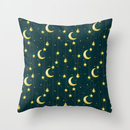 Crescent moon. Arabic geometry Throw Pillow
