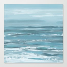 Coastal Waves 2 - Abstract Modern Landscape - Blue Gray Teal Aqua Canvas Print