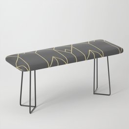 Art Deco Gold Geometric - Modern Pattern Bench