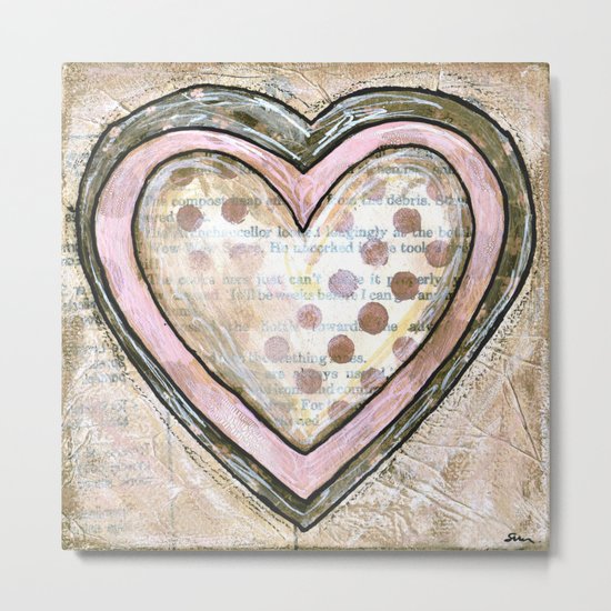 love hearts pink Metal Print