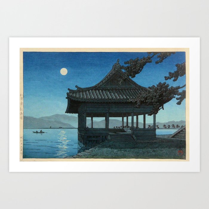 "Kankai Pavilion at Wakaura Beach" by Hasui Kawase, 1950 Art Print