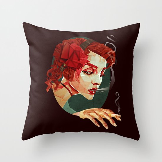 "Smoking Princess" Throw Pillow