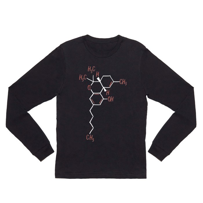 THC Fans Gift print, Cannabis Smoker Molecule Gift product Long Sleeve T Shirt
