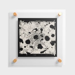 England, Leicester - Artistic Map - Black and White Floating Acrylic Print