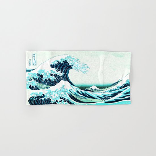 the great wave : aqua teal Hand & Bath Towel