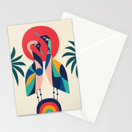 Modern Rainbow Gooses Stationery Card