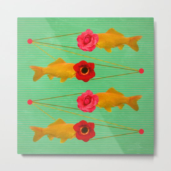 fishes and flowers Metal Print