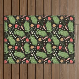 Vegetable Patch on a Dark Background Outdoor Rug