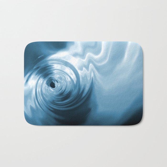 Blue Liquid Water Whirlpool Abstract Graphic Bath Mat By