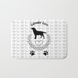 Labrador Love Bath Mat | Animal, Graphic Design, Digital, Illustration 