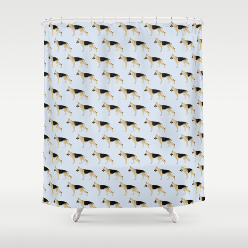 German Shepherd Faded Black Tan Shower Curtain By 2woofs1meow
