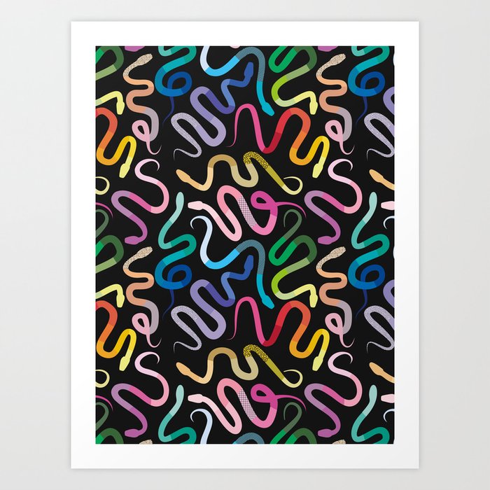 Rainbow Snakes Art Print