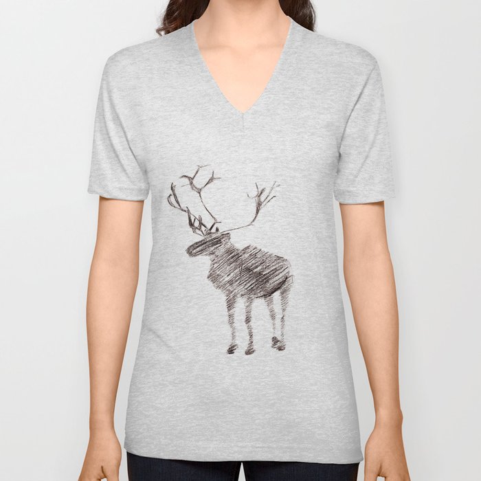 Deer V Neck T Shirt