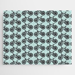 Bicycle Lover Cyclist Blue Print Pattern Jigsaw Puzzle