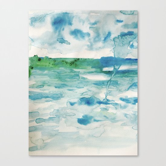 Miami Beach Watercolor #2 Canvas Print