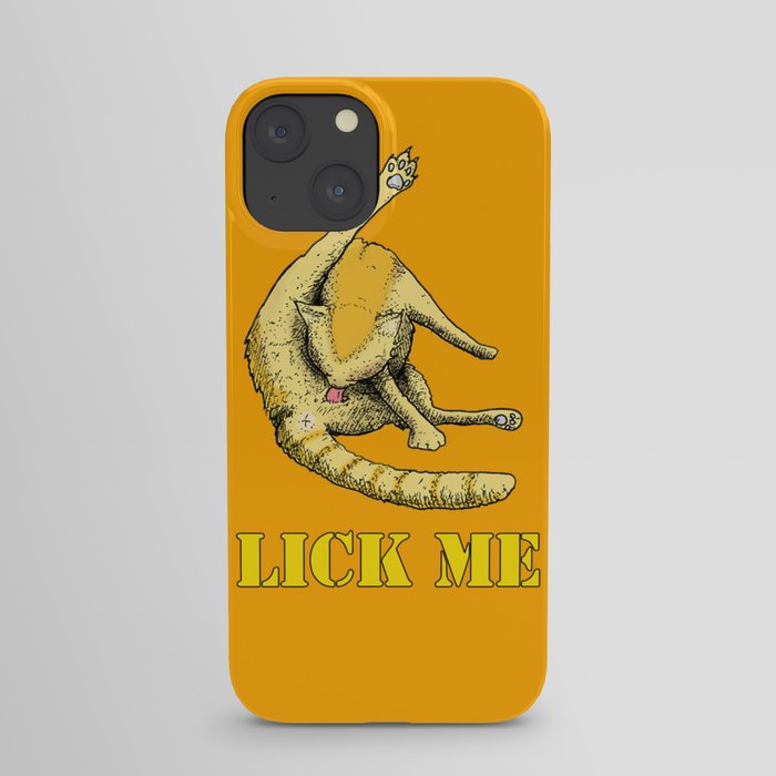 Lick Me (cat cleaning itself) iPhone Case