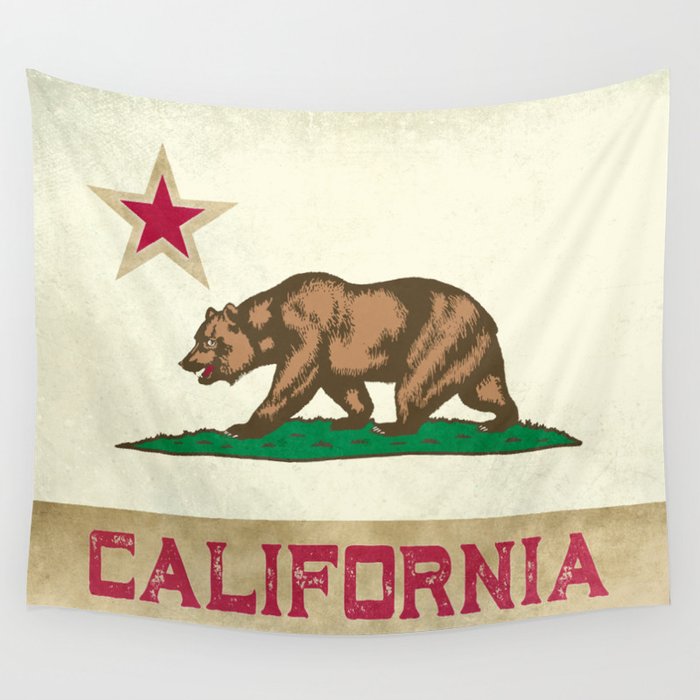 Vintage California Flag Wall Tapestry