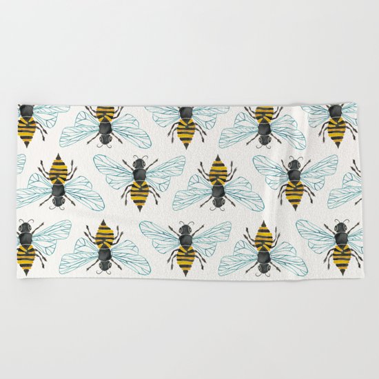 Honey Bee Beach Towel