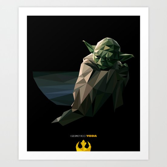 Geometric Yoda Art Print