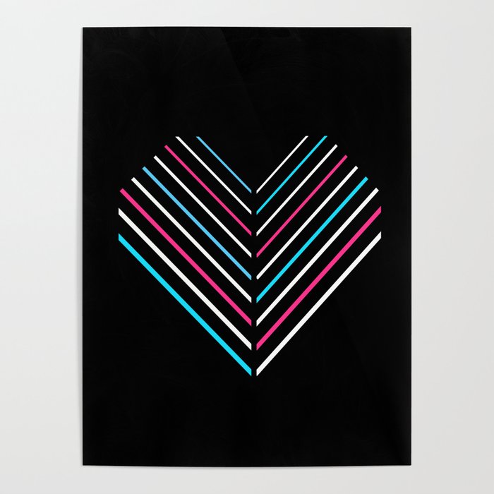 Transcend Neon Heart Poster