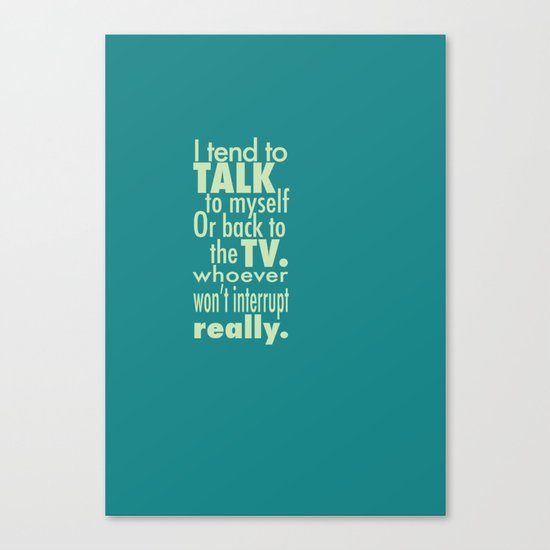 Talking to the TV Canvas Print