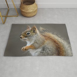 Beautiful Red Squirrel Portrait Rug