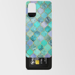 Cool Jade & Icy Mint Decorative Moroccan Tile Pattern Android Card Case