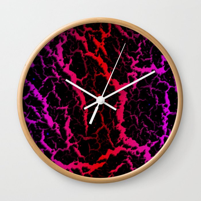Cracked Space Lava - Pink/Red Wall Clock