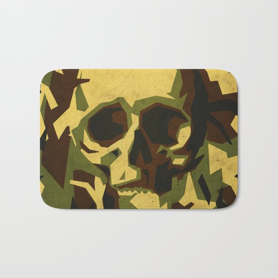 Camouflage skull Bath Mat