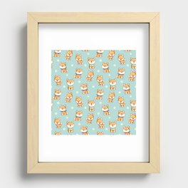 Happy Shiba Inu Puppers with Bandanas  Recessed Framed Print