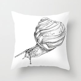 Snail Sketch Throw Pillow
