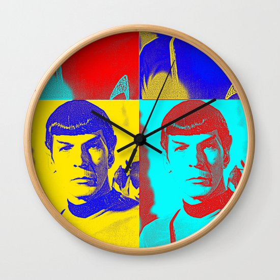 Science Officer Spock Andy Warhol Remix Wall Clock By Invaderdig Society6