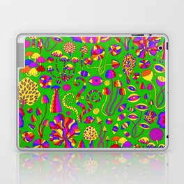 Magic Mushrooms Rainbow Green Laptop Skin
