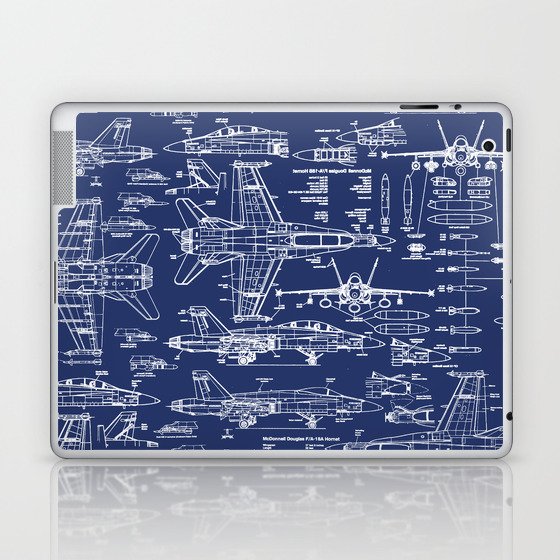 F-18 Blueprints Laptop & iPad Skin