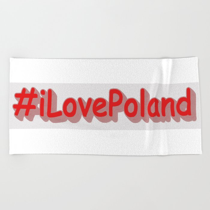 "#iLovePoland" Cute Design. Buy Now Beach Towel